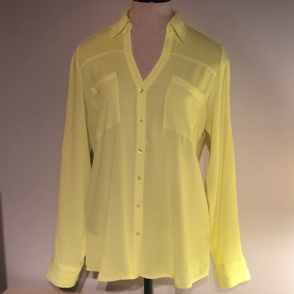 Sheer Bright Yellow Express Blouse